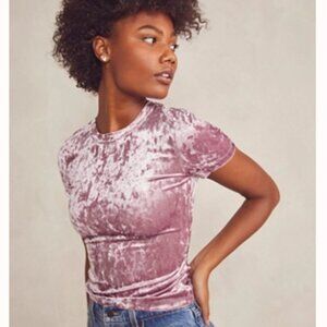 Free People Velvet Baby Tee - Blush